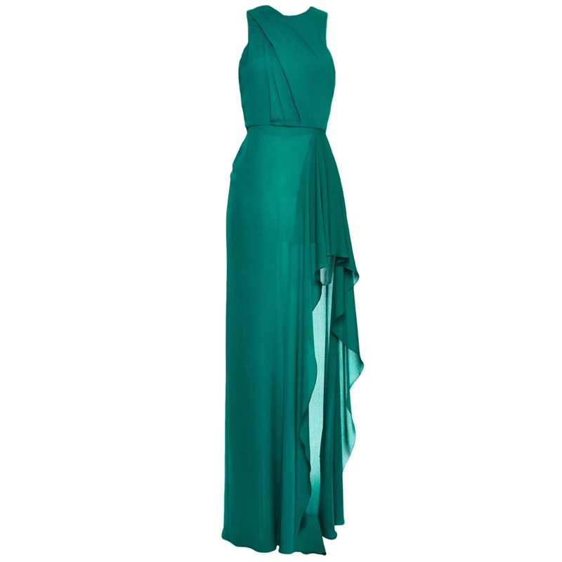 Vestidos De Fiesta None Обычная однотонная Новинка прямые продажи балахон длинное платье размера плюс Многоуровневое плиссе шелк-муслин макси