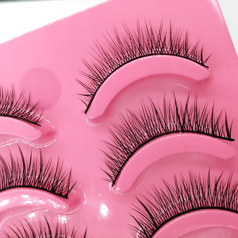 5 пар накладных ресниц натуральный Крест Накладные ресницы ручной работы