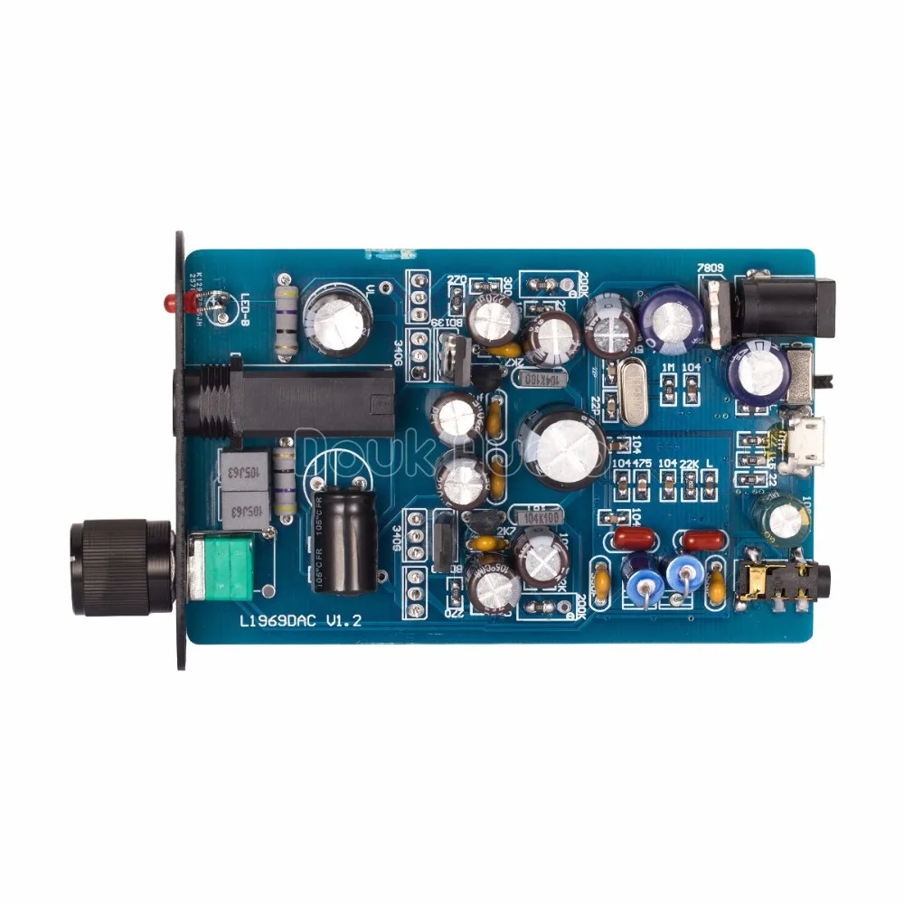 Аудиодекодер Douk Audio Mini USB DAC Hi Fi стерео класс A усилитель для наушников OTG черный с