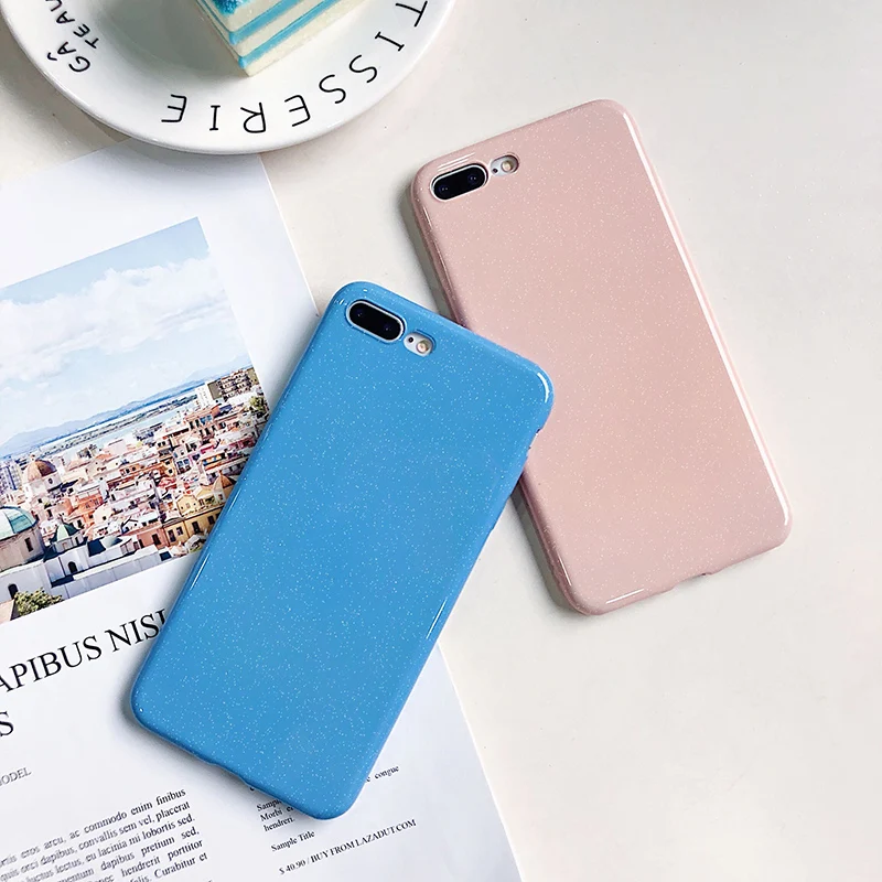 Чехол для iphone x xs max xr блестящий эпоксидный силиконовый чехол 6 6s 7 8 plus простой цвет