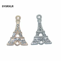 10 pcs rose goldsliver crystal eiffel tower connector for jewelry making earrings accessories findings diy bracelet necklace