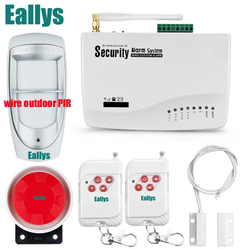 GSM1008 GSM сигнализация для домашней системы безопасности с проводным PIR/дверной датчик Одиночная антенна охранная сигнализация - Цвет: GSM1008