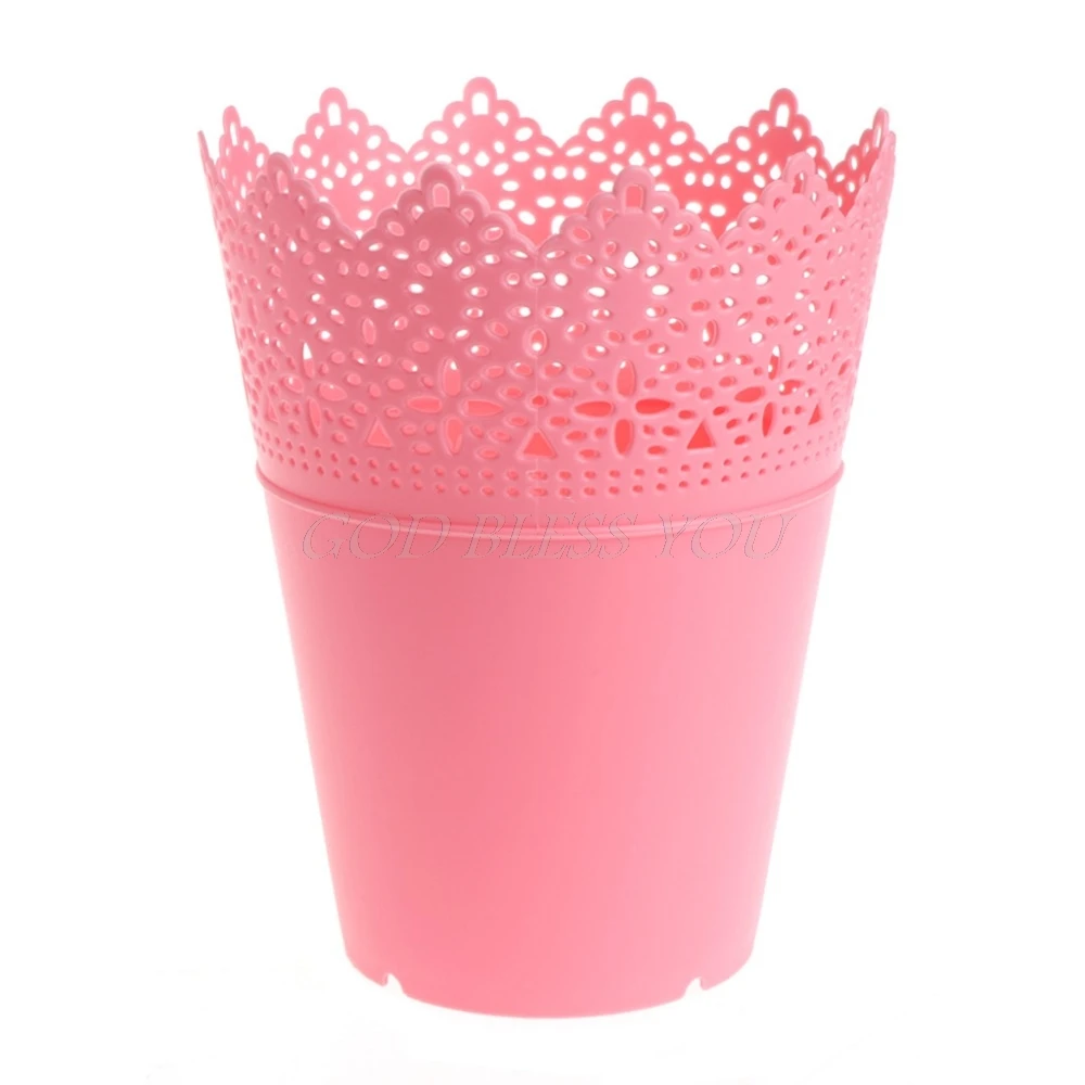 Однотонная Цветочная ажурная пластиковая ваза для цветов садовое украшение дома