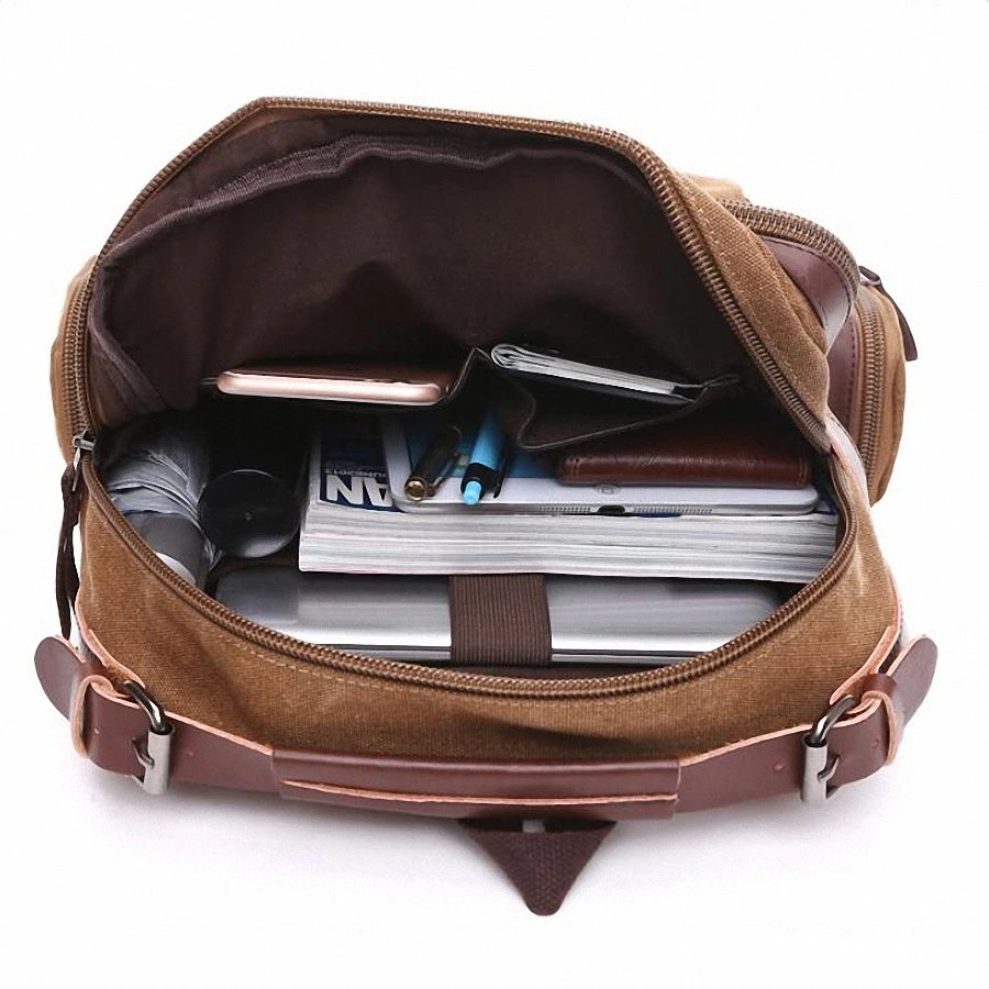 Новый модный мужской рюкзак винтажный холщовый школьная сумка мужские дорожные