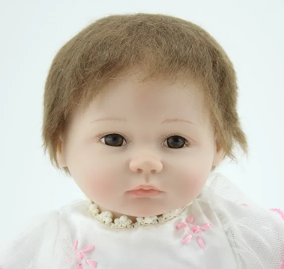 NPK 17 дюймов Мягкие силиконовые тела винил конечностей Reborn Baby обниматься кукла