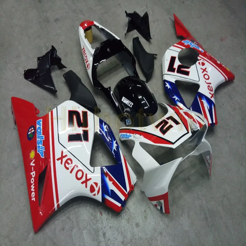 

Custom motorcycle cowl for CBR954RR 2002 2003 CBR954 RR 2002 2003 ABS Plastic Fairings Botls red white blue bodywork M2