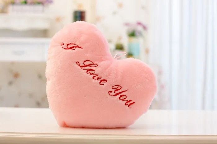 Pink Милый светильник в виде сердца, подушка для комфортного сна, подушка для спины, светодиодный светильник, игрушки, плюшевые подушки для детей, подарок на день рождения, кукла - Цвет: Pink