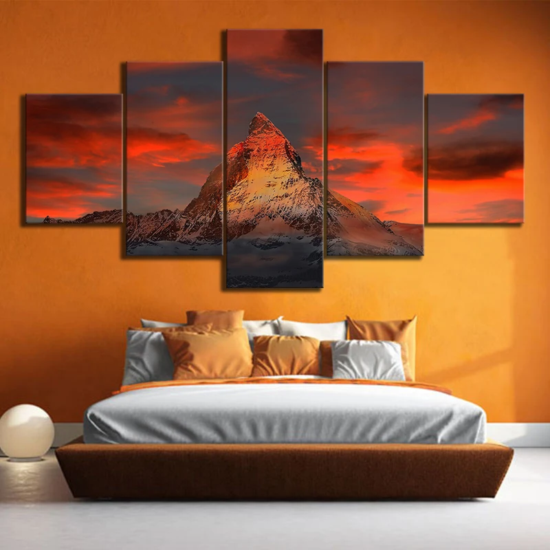 Домашний декор картины на холсте 5 панелей Швейцария Zermatt Matterhorn пейзаж настенные