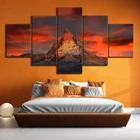 Домашний декор, картины на холсте, 5 панелей, Швейцария, Zermatt, Matterhorn, пейзаж, настенные художественные принты, модульный постер для детской комнаты