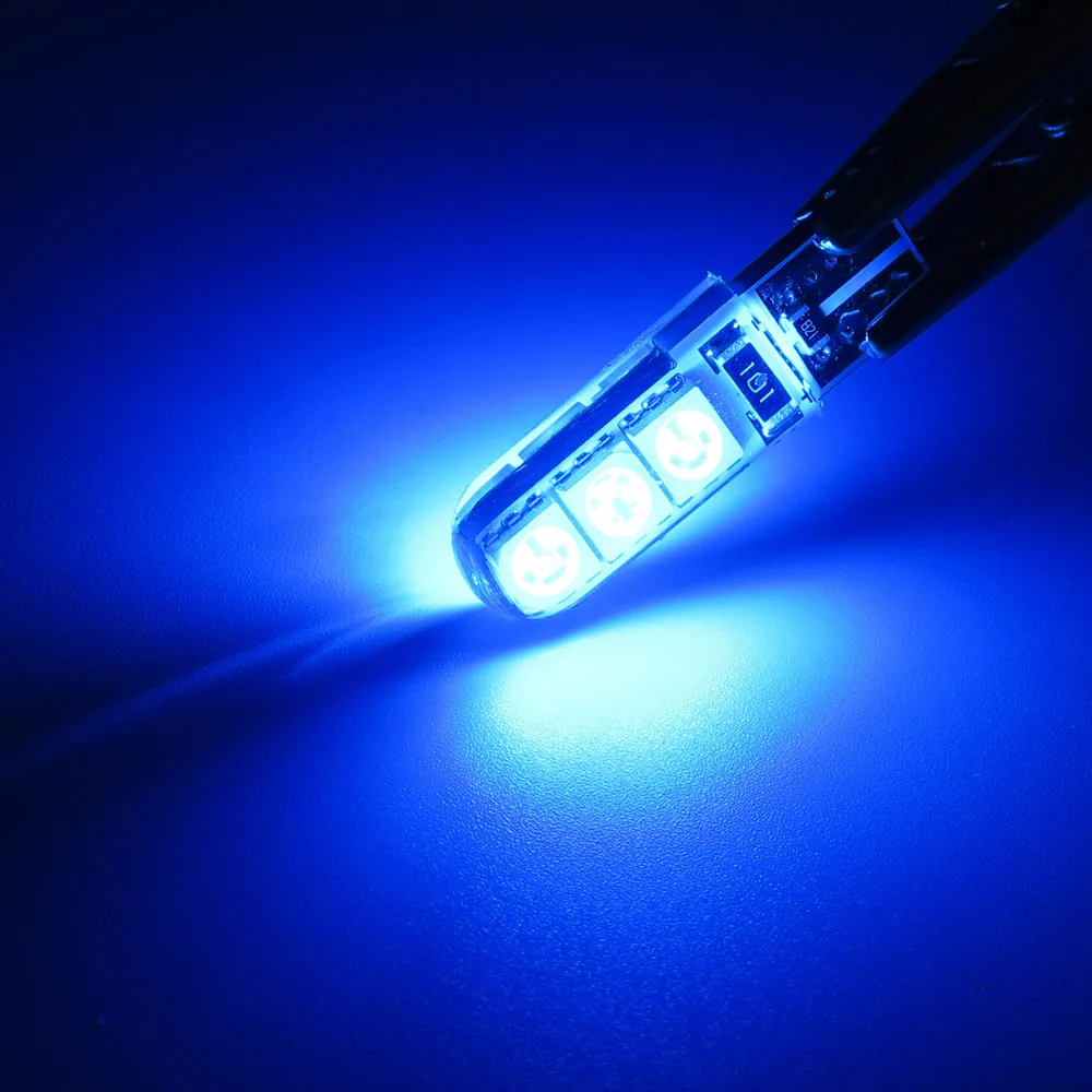 1 шт. T10 W5W Водонепроницаемый 5050 SMD светодиодный шарик автомобиля 12V силиконовые светодиодный Клин боковой светильник номерного знака сигнальная Поворотная лампа светильник