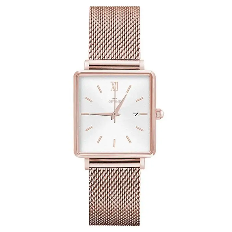 02 Quartz Watch Women Leather Band Wrist Watch Fashion Waterproof Bracelet Quartz Watch Casual Women Round Dial Analog Wristwatch - Color: 02