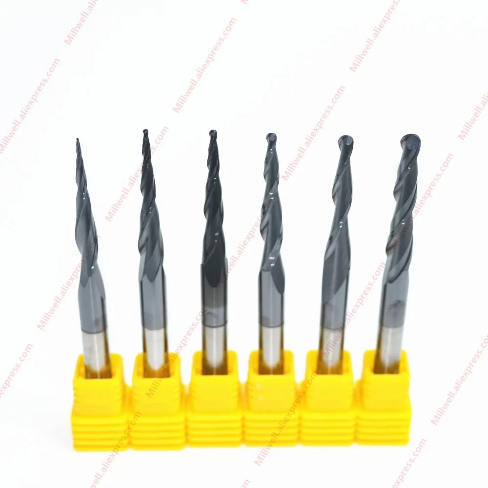 R0.25 R0.5 R0.75 R1 R1.5 R2-6PCS Бесплатная доставка ЧПУ твердосплавная концевая фреза HRC55 tialn