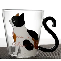 justdolife 8 5oz cute creative cat milk coffee mug water glass mug cup tea cup cartoon kitty home office cup for fruit juice
