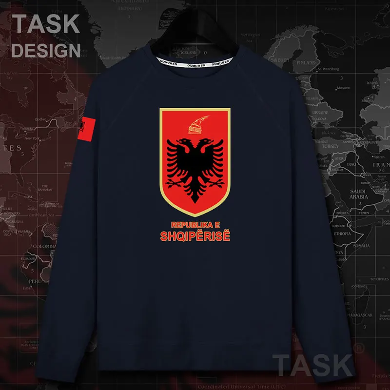 ALB Albania/мужская толстовка с капюшоном, пуловеры, толстовки, осеннее пальто, уличная национальная одежда, хип-хоп спортивный костюм, 20 - Цвет: roundneck-navy