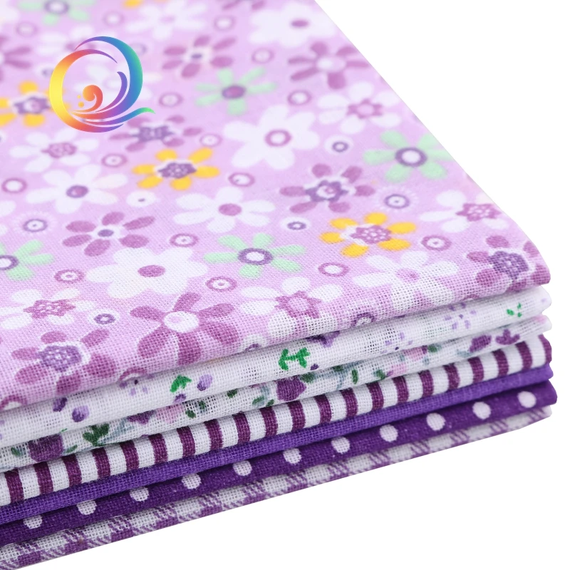 7 шт. фиолетовые тонкие хлопчатобумажные ткани Лоскутные материалы для шитья