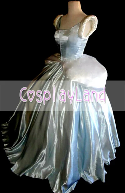 Костюм принцессы Золушки серебряное Мисти Голубое Бальное платье на заказ для