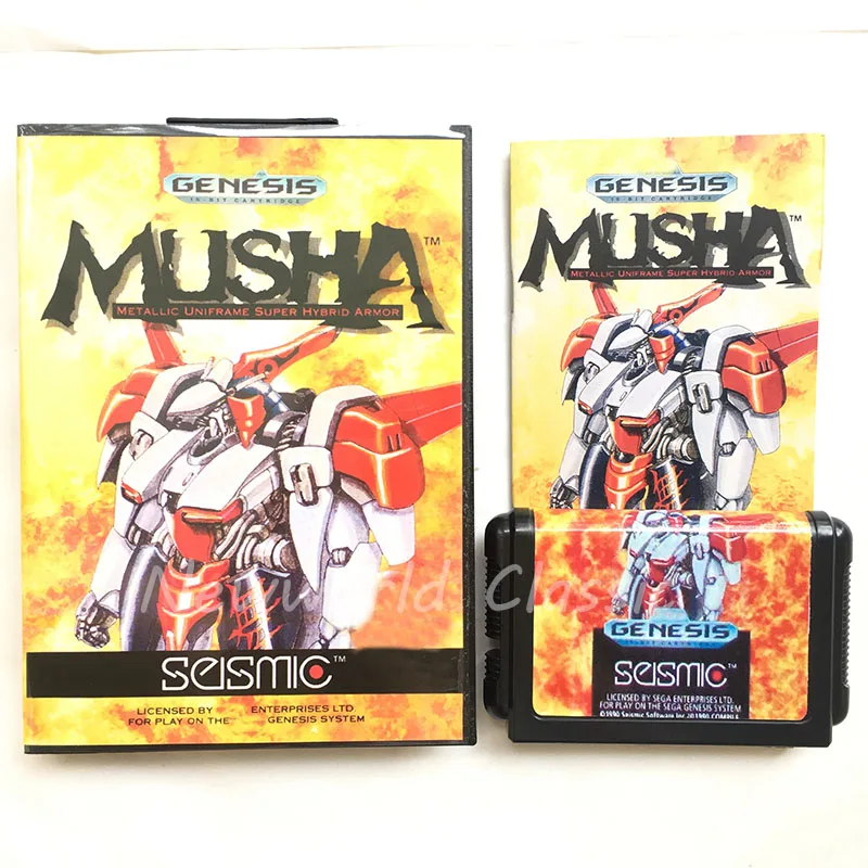MUSHA Япония крышка США/JAP оболочка для 16 бит в коробке и руководство для Mega Drive Genesis MD игровая карта US/JAP оболочка