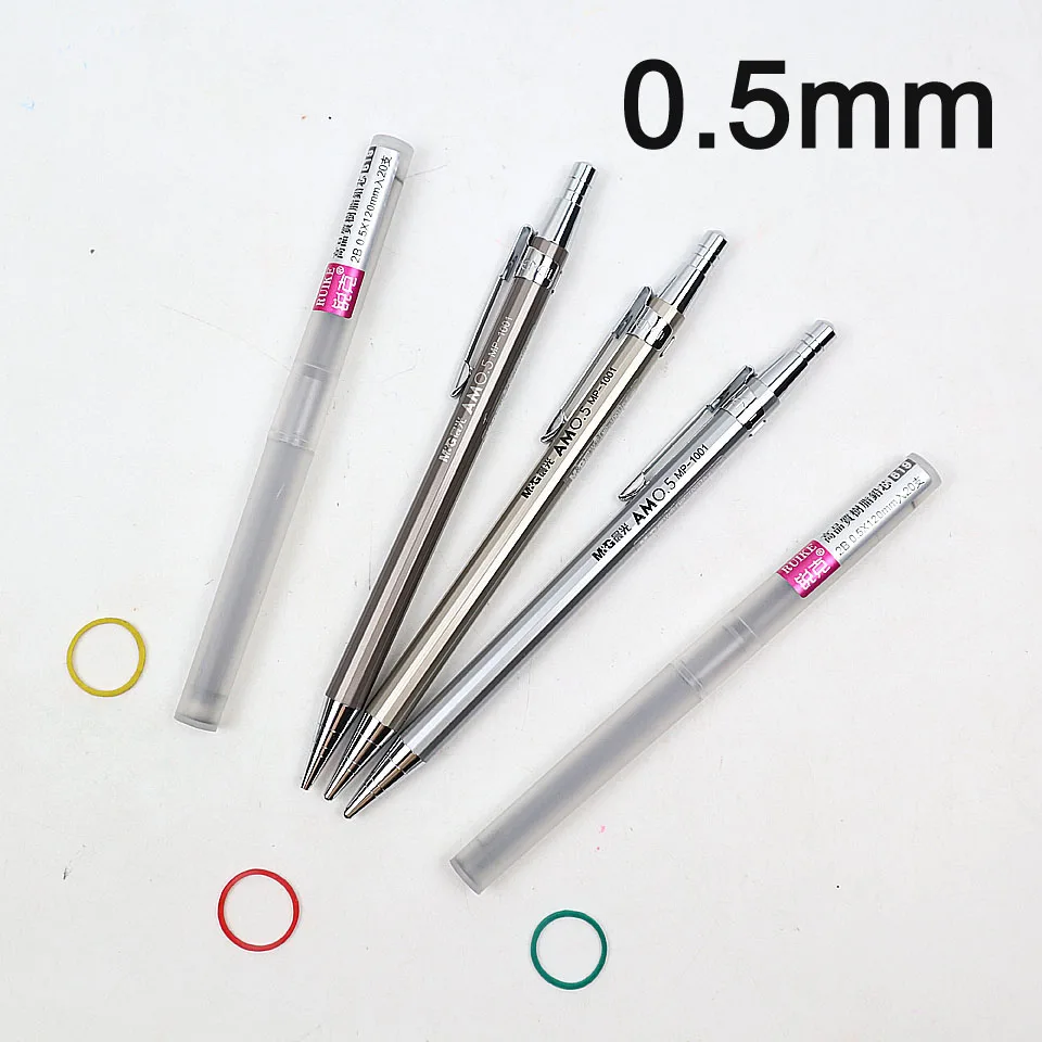 3pcs-0.5- 2Refills Высококачественный металлический механический карандаш M& G 0,5~ 0,7 мм для профессиональной живописи и письма школьные принадлежности отправка 2 заправки - Цвет: 3pcs-0.5- 2Refills