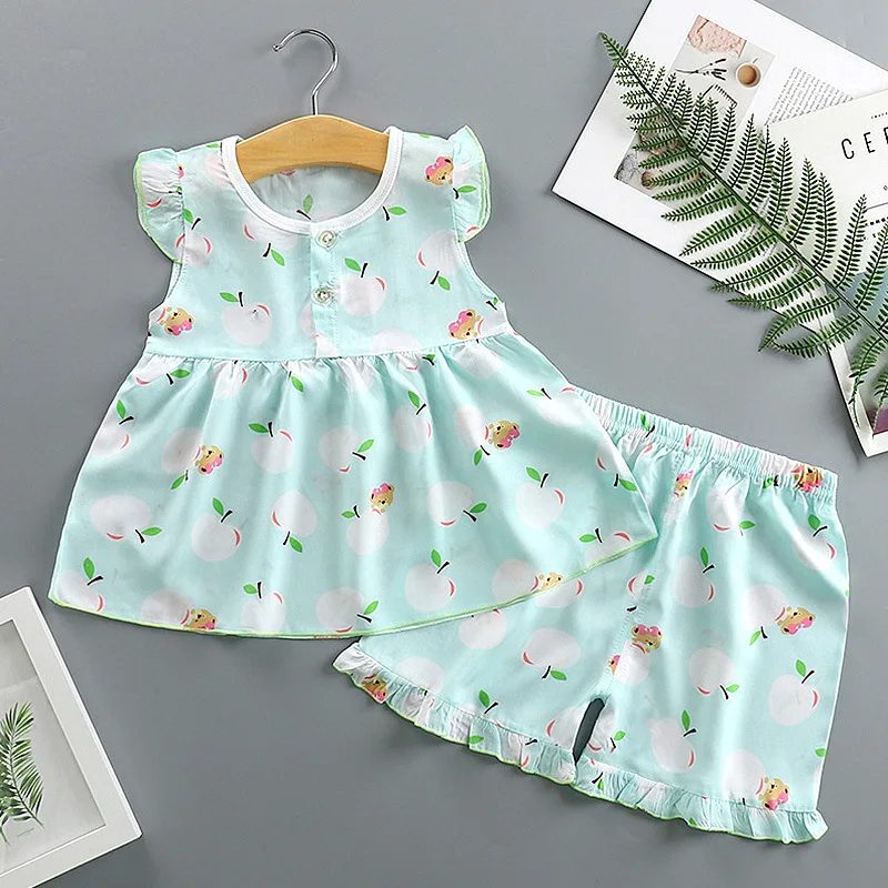 BibiCola/комплект одежды для маленьких девочек летние модные хлопковые топы + шорты 2