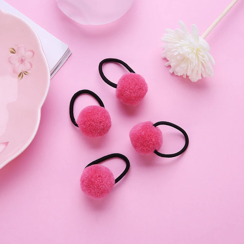 7 Pcs Children Girl Elastic Hair Band Ties Plush Ball Ponytail Loop Holder Accessories CD88 | Красота и здоровье