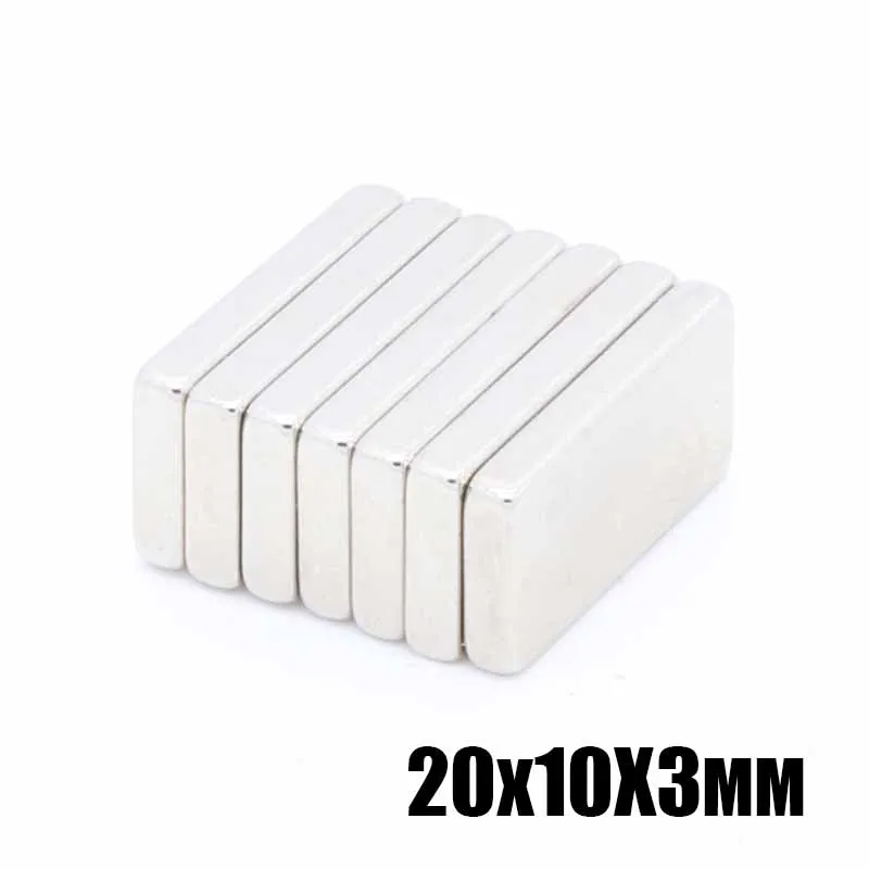 100 шт. 20 мм x 10 3 Высокое качество 20x10x3 супер сильный Нео неодимовый магнит NdFeB 20*10*3
