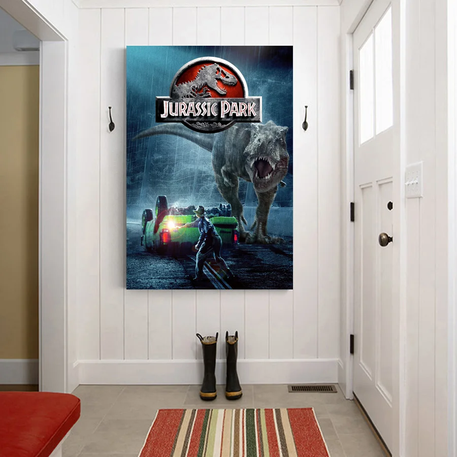 Customized Prints Jurassic Park Movie Poster Wall Art Canvas Cloth Paintings For Living Room Decor | Дом и сад