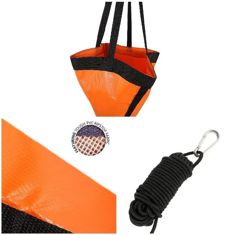 24/32 дюймов морской якорь Дрифт носок Троллинг дрога с каяком буксировочная