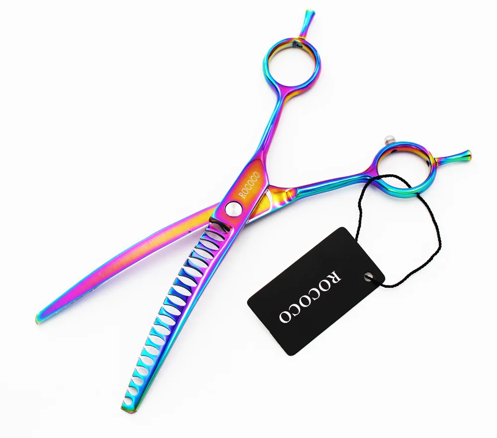 7 дюймовый 19 дюймов изогнутый для домашних животных собаки с сумкой ножниц|thinning