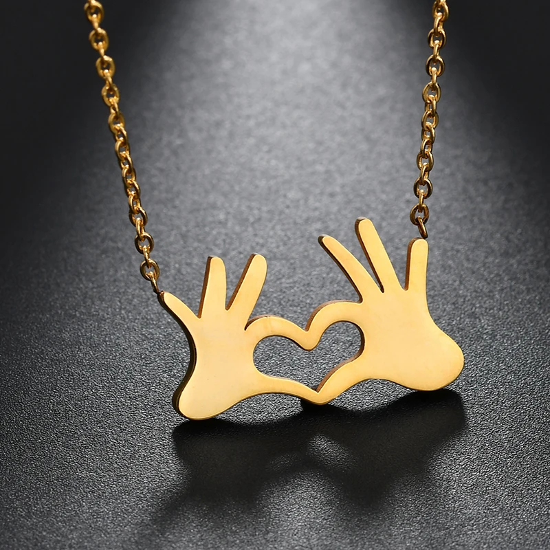 Подвеска в виде сердца Nextvance двухручное ожерелье из нержавеющей стали с жестами