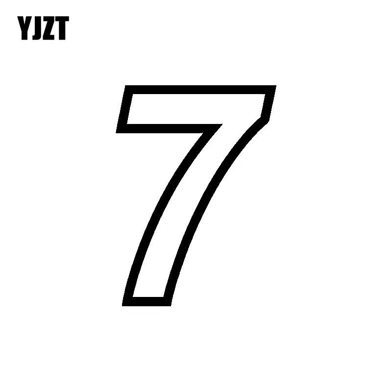 

YJZT 10.1CM*14CM Interesting Number 7 Vinyl High-quality Car Sticker Decoration Decal Black/Silver C11-0782