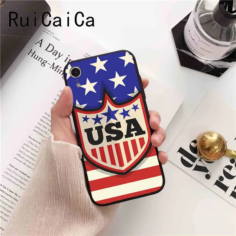 Ruicaica американский флаг США мягкий черный чехол для телефона iPhone 5 5Sx 6 7 plus 8 Plus X XS MAX