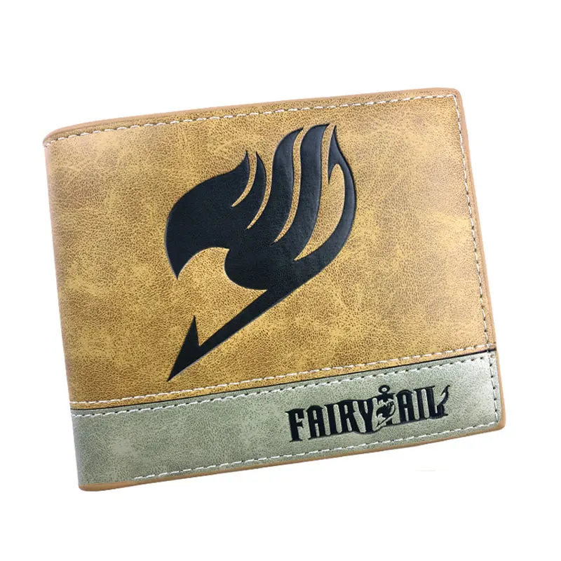 

Japanese Anime Fairy Tail Wallets PU Leather Embossing LOGO Purse for Teenager Men Women Card Holder Cartoon Dollar Short Wallet