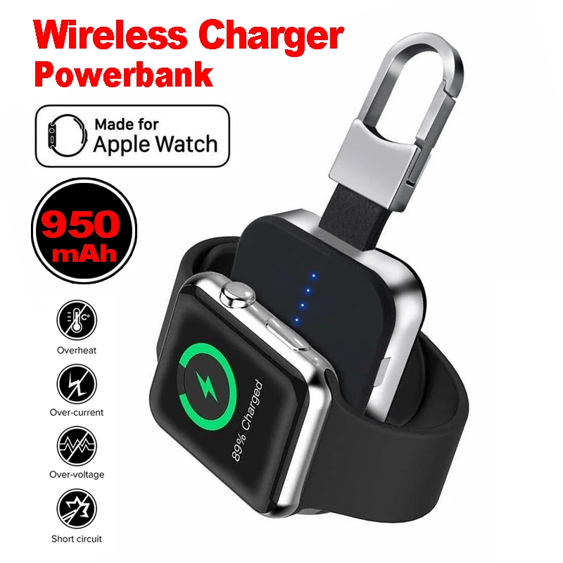 QI Wireless Charger for Apple Watch 1 2 3 Portable Mini Power Bank External Battery Key Chain IWatch 4 | Мобильные телефоны и