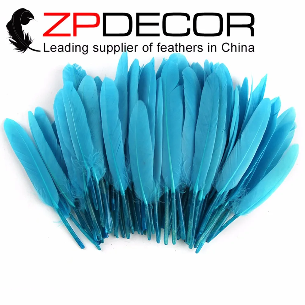 

ZPDECOR утиное перо 100 шт./лот 10-15 см (4-6 дюймов) Премиум качество бирюзовые голубые утиные кочеты свободные оптом перья (оптом)