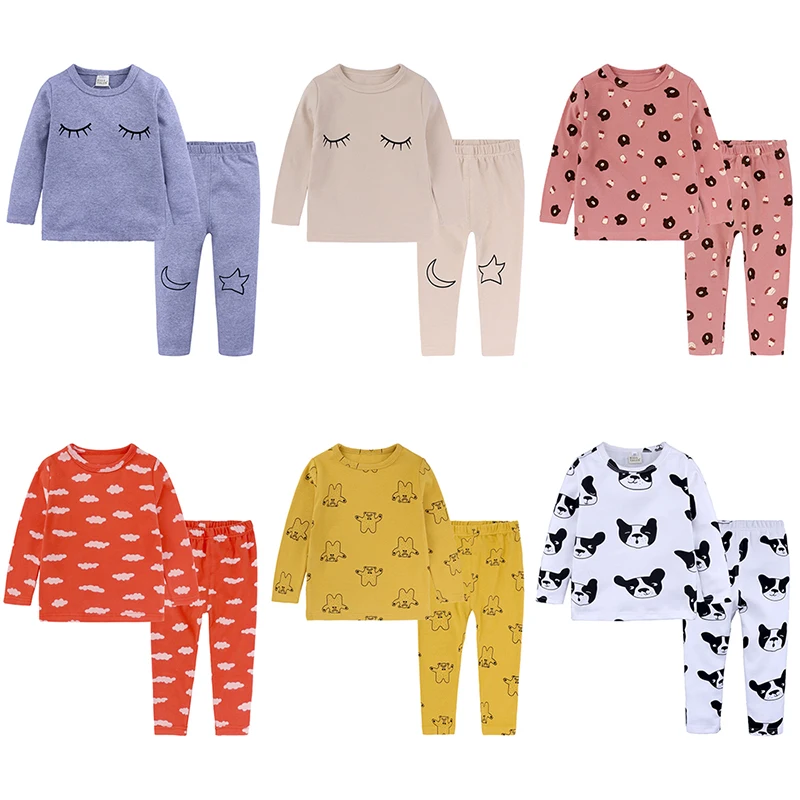Pajamas for boys girl Clothes children with cotton set of children's clothes pattern from cartoon pajamas TZ542 | Детская одежда и