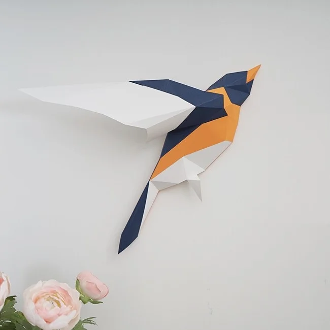 3D бумажная модель птиц поделка домашний декор украшение для стен пазлы