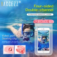 accezz swimming waterproof bag dry pouch protective case mobile phone bags from water sports with lanyard 6inch universal cove