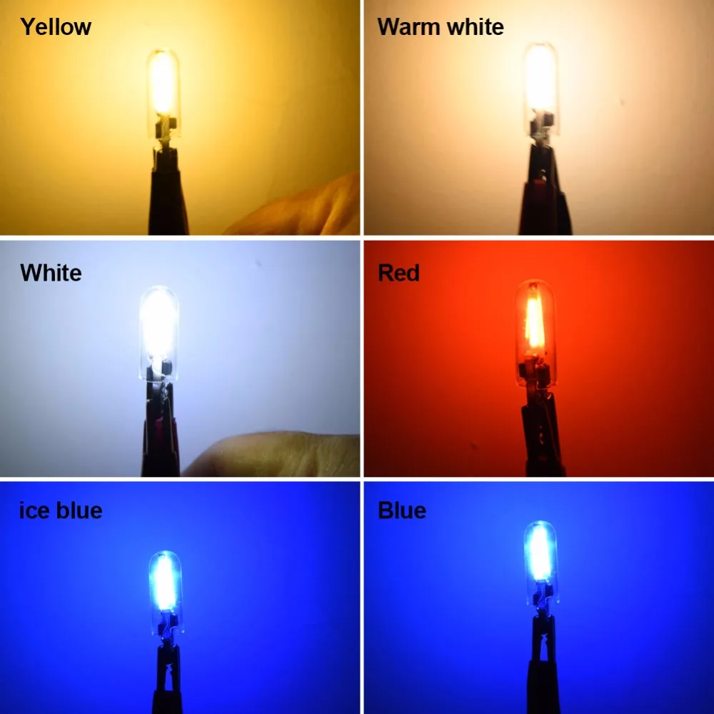 AmmToo 1 шт. W5W led T10 cob стеклянный автомобильный светильник светодиодная лампа для