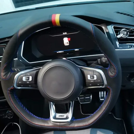 Style5 HuiER DIY ручной пошив чехол рулевого колеса автомобиля замша кожа для Volkswagen Golf 7 GTI Golf R MK7 VW Polo GTI Scirocco - Название цвета: Style5