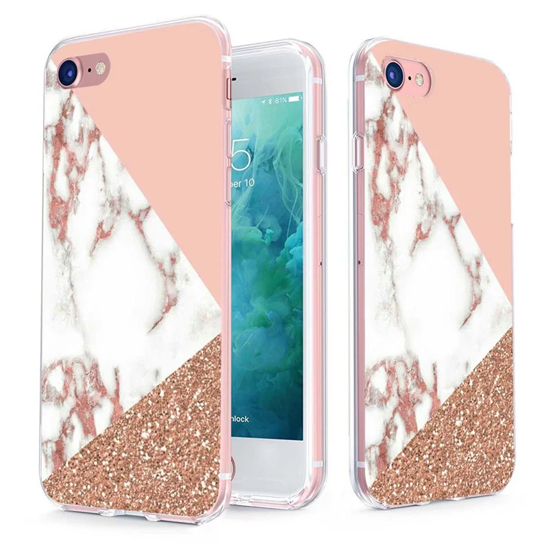 MLCRIYG Soft Phone Case For iPhone 6 6S Plus 7 7Plus 8Plus X TPU Colorful Marbling Flower Leaf Pattern Fundas C072 |