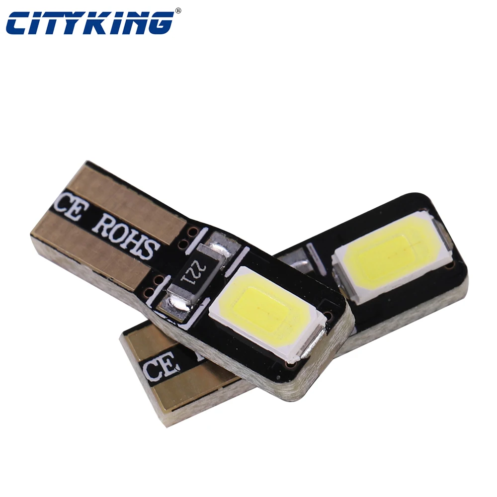 

10 шт. авто светодиод T5 2721 W3W W2 4.6d 5730 SMD клиновой прибор индикаторная лампа спидометр датчик кластер приборная панель внутренний свет DC12V