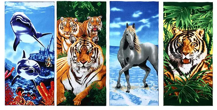 Полотенце из микрофибры с принтом животных 70*140 см|towel gift|microfiber bath beach towelmicrofiber |