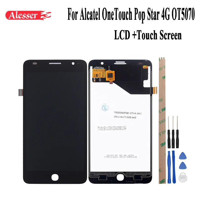 Alesser для Alcatel OneTouch Pop Star 4G OT5070 5070 5070D ЖК дисплей и сенсорный экран 5 дюймов сборка