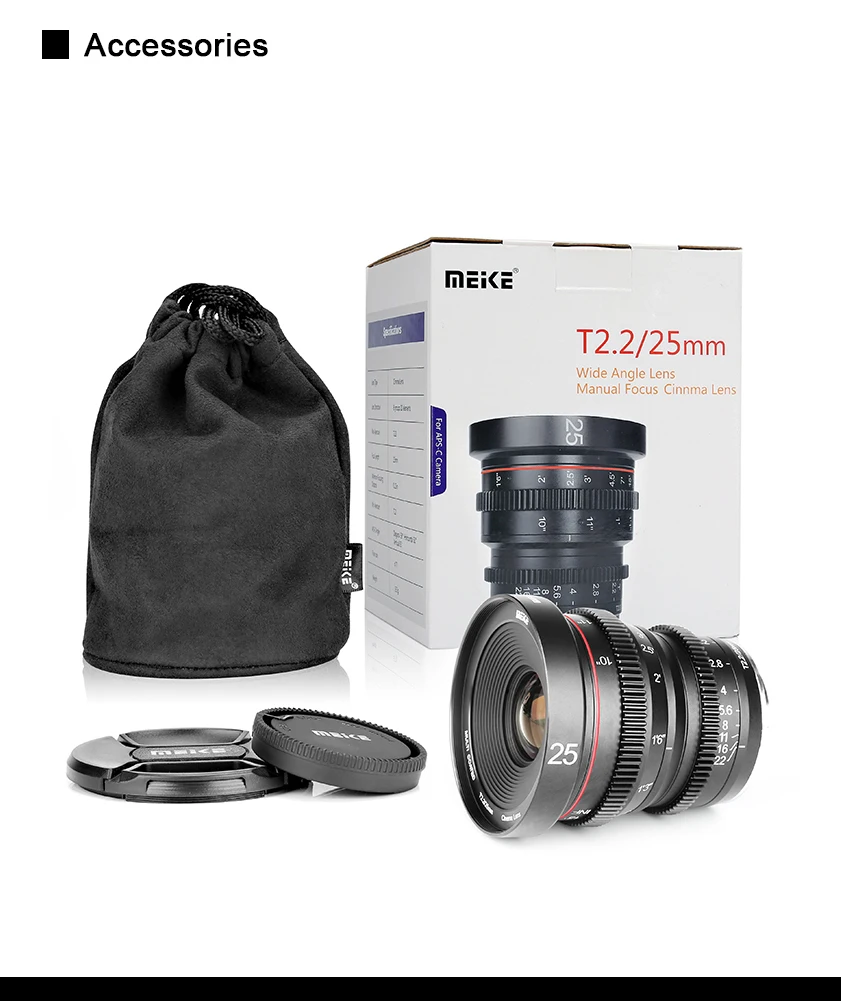 Meike 25 мм T2.2 ручная фокусировка портретный кино объектива для sony E-Mount DSLR камер A7 A6000 A6300 A6500 A7II A7III A7RII Nex-7 Nex-6 Nex-5 Nex-3