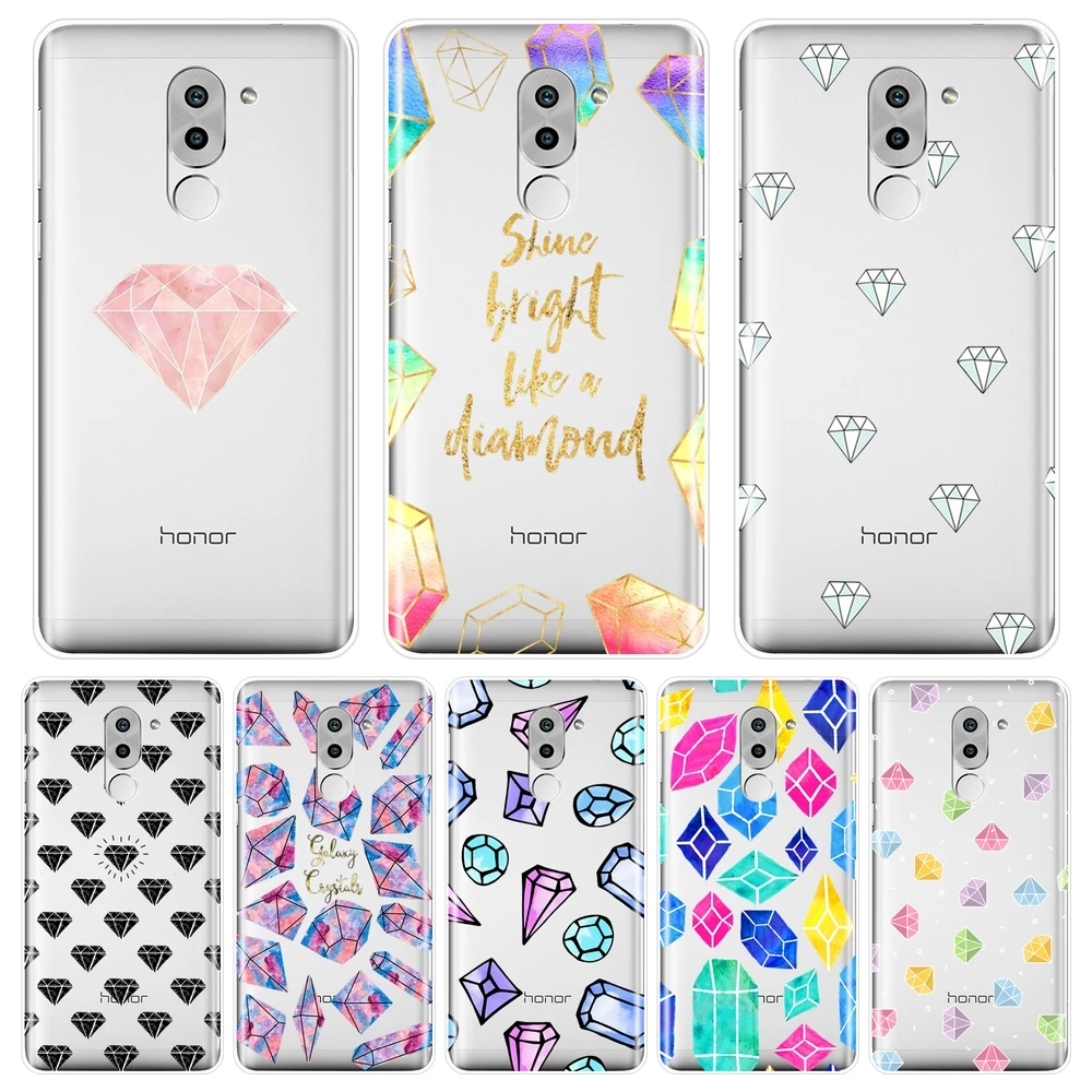 Чехол с алмазным драгоценным камнем для телефона Huawei Honor 4C 5C 6C 6A Pro мягкий