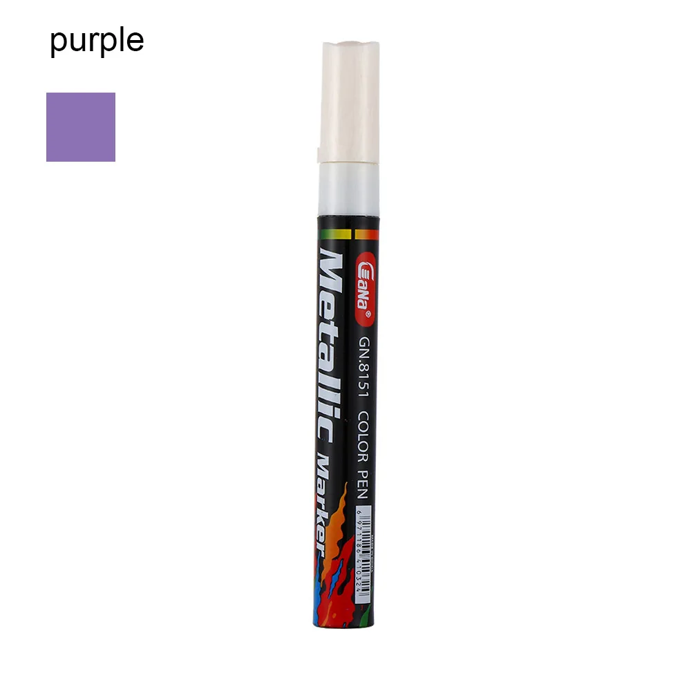 purple Новая Перманентная краска для шин, ручка для автомобиля, мотоцикла, велосипеда, креативный маркер, цветная Водонепроницаемая масляная ручка, резина/металл/стекло/дерево, краска для шин - Цвет: purple