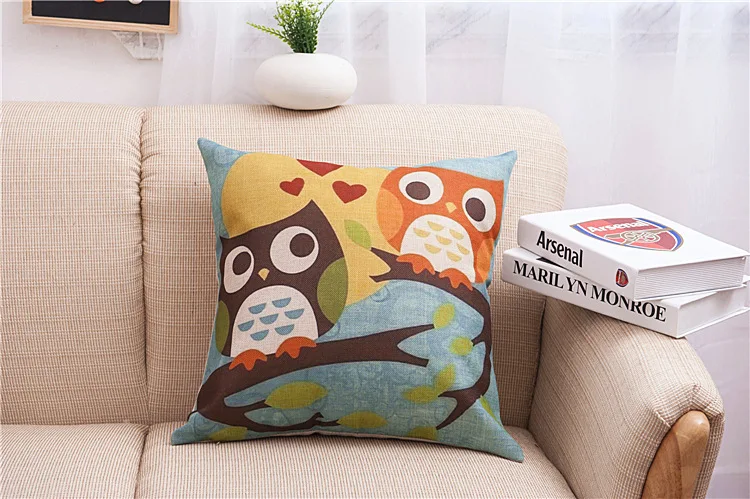 45x45 см Высокое качество мультфильм сова наволочка подушка для опираясь на сову