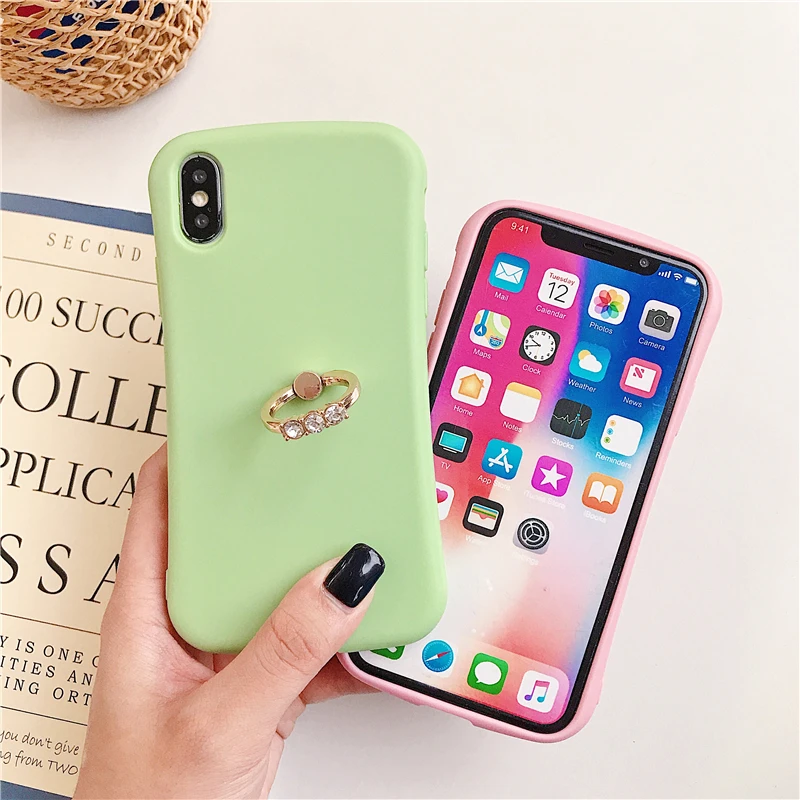 Конфеты Цвета вращая кольцо Пряжка Кронштейн чехол для телефона iphone XS Max X XR 6 S 7 8plus