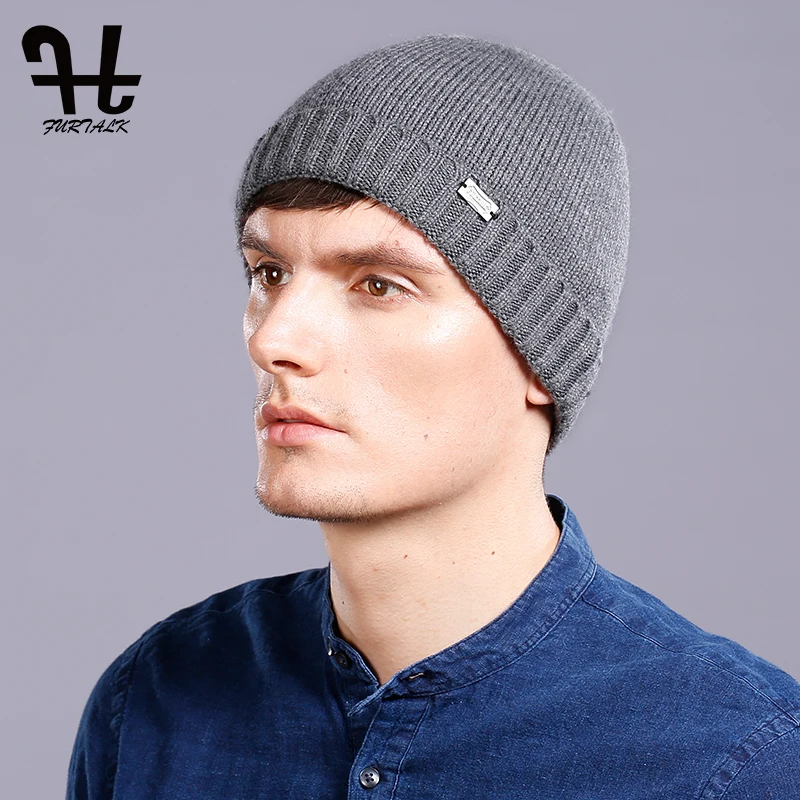 Мужская Вязаная Шерстяная Шапка FURTALK кашемировая бини для весны и осени зимняя
