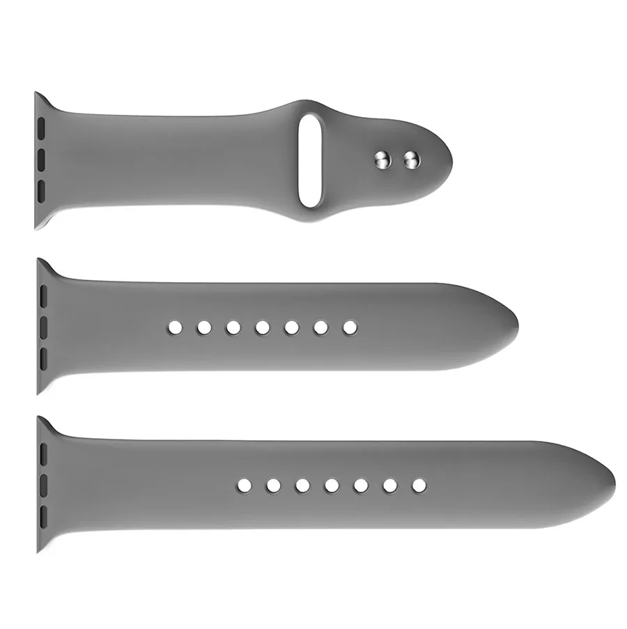 Gray 3 шт./компл. силиконовый спортивный ремешок для Apple Watch 5 4 3 2 1 38 мм 42 мм ремешки резиновый ремешок для часов Iwatch series 5 4 40 мм 44 мм - Цвет ремешка: Gray